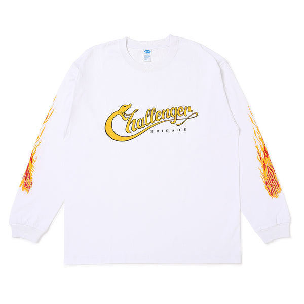 CHALLENGER - L/S SNAKING LOGO TEE - WHITE