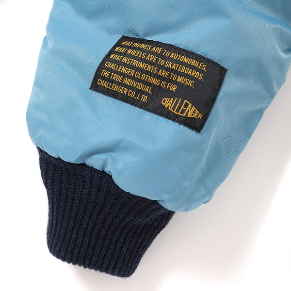 CHALLENGER - REVERSIBLE MA-1 JACKET - BLUE GRAY x YELLOW
