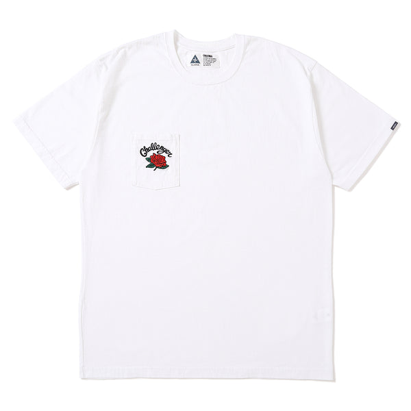 CHALLENGER - ROSE PKT TEE - WHITE