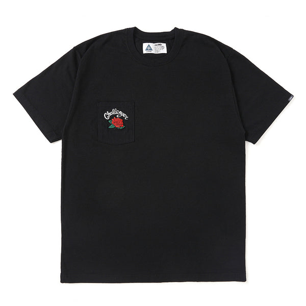 CHALLENGER - ROSE PKT TEE - BLACK