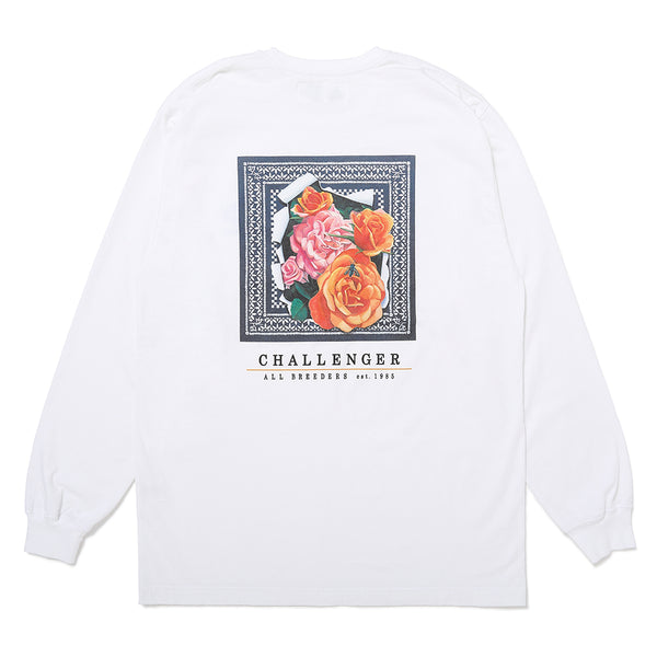 CHALLENGER - L/S ROSE BANDANA TEE - WHITE
