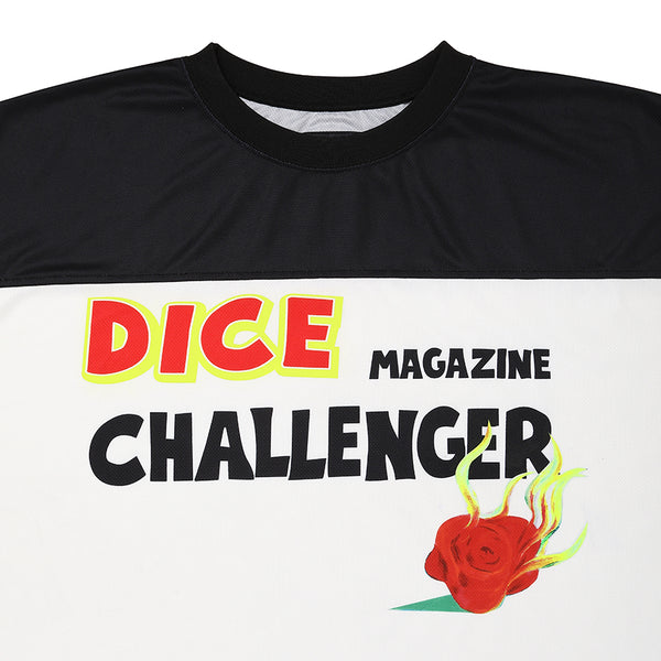 CHALLENGER - L/S DRY DICE TEE - WHITE / BLACK