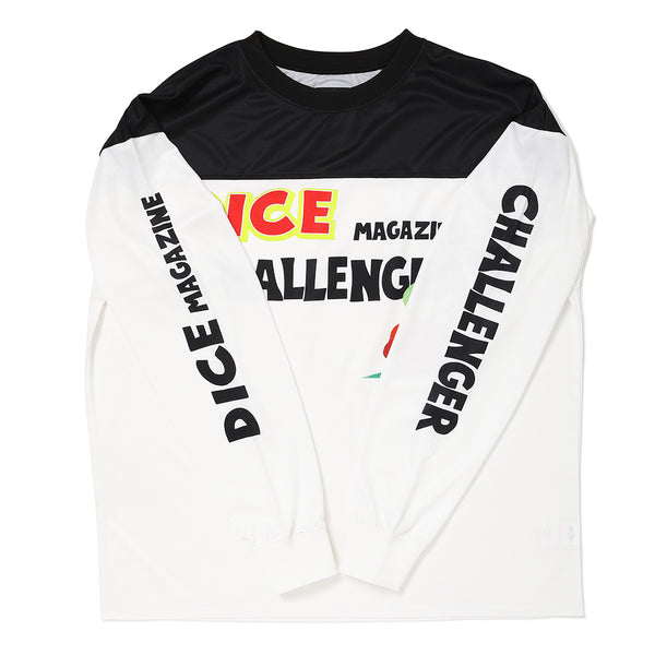 CHALLENGER - L/S DRY DICE TEE - WHITE / BLACK