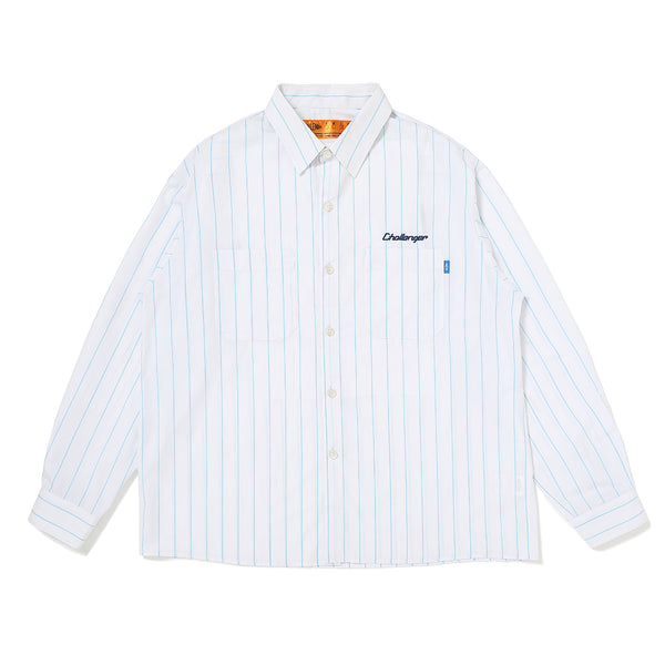 CHALLENGER - L/S STRIPE MECANIC SHIRT - WHITE