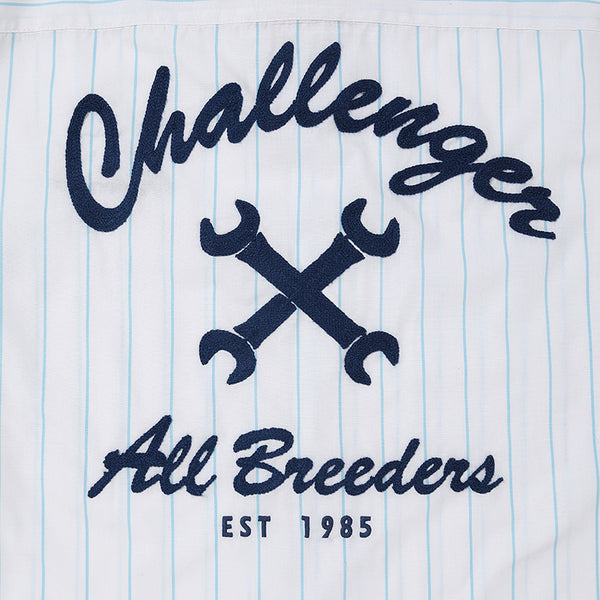 CHALLENGER - L/S STRIPE MECANIC SHIRT - WHITE