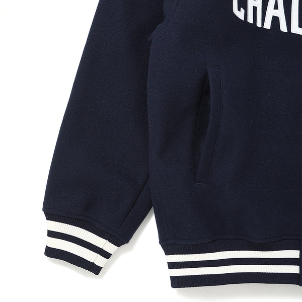 CHALLENGER - LOGO MELTON STADIUM JACKET - NAVY