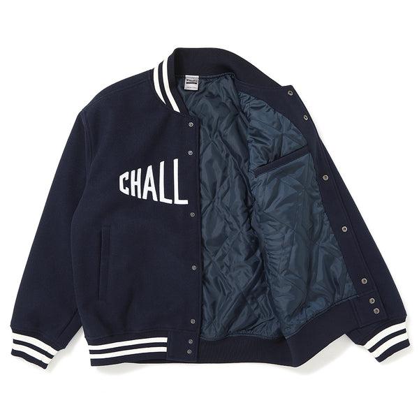 CHALLENGER - LOGO MELTON STADIUM JACKET - NAVY