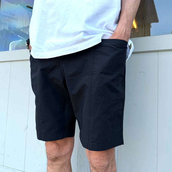 BIGMIKE - FRONT STITCH RIPSTOP EASY SHORTS - BLACK