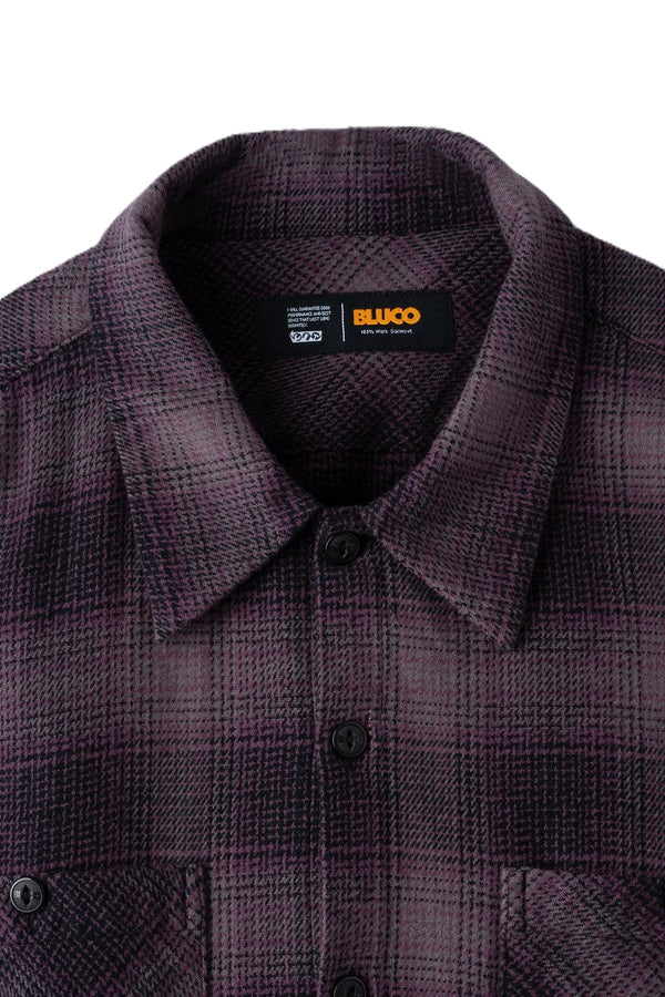BLUCO - OMBRE CHECK FLANNEL SHIRT - PURPLE