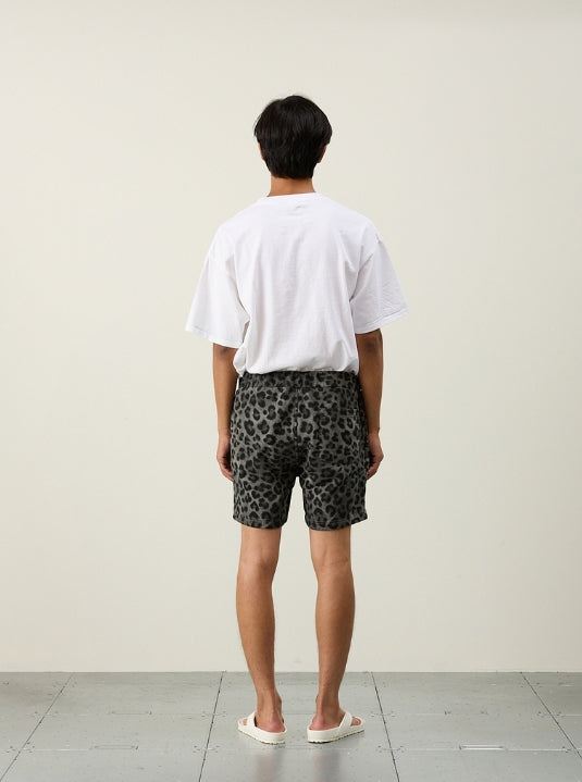 ILL ONE EIGHTY - LEOPARD SWEAT SHORTS - BLACK