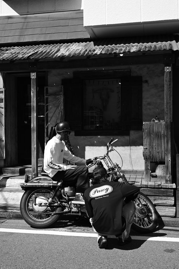 PAWG × Early & Co - FORD LOGO L/S TEE - NAVY / TURQUOISE BULE