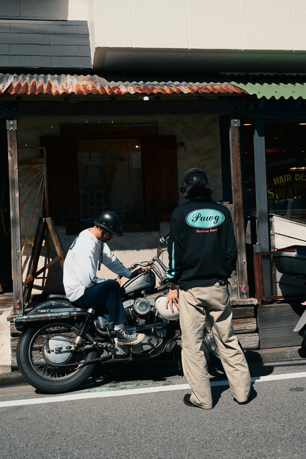 PAWG × Early & Co - FORD LOGO L/S TEE - WHITE / BULE