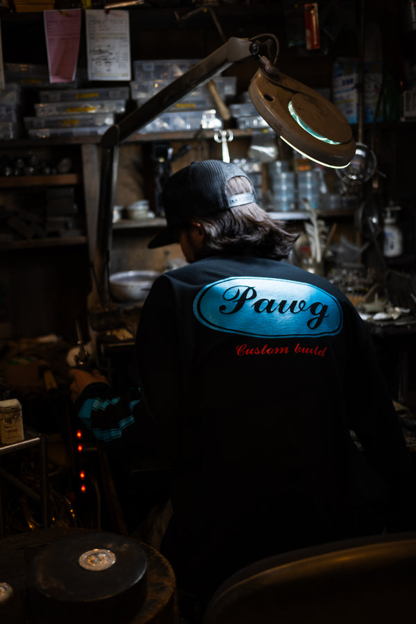 PAWG × Early & Co - FORD LOGO L/S TEE - BLACK / TURQUOISE BULE