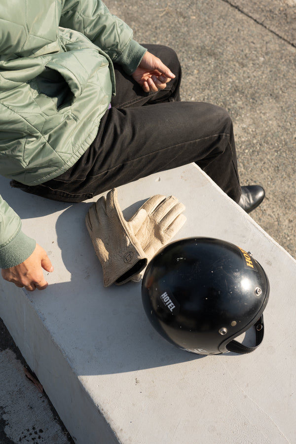 【JAKS GARAGE SPECIAL EDITION】Lamp gloves × Cycle Zombies - Winter glove - Vintage Greige