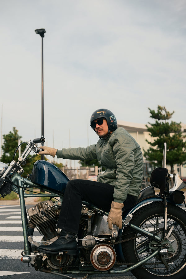 【JAKS GARAGE SPECIAL EDITION】Lamp gloves × Cycle Zombies - Winter glove - Vintage Greige