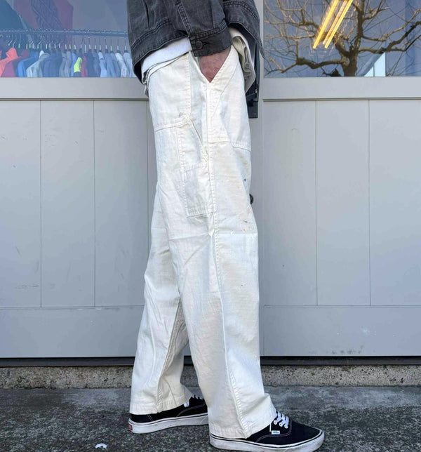 melple - CARPENTER PANTS - PAINTED - OFF WHITE