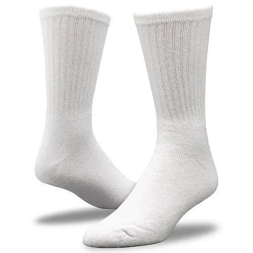 RAILROAD SOCK - MEN'S 3 PAIR PREMIUM COTTON CREW SOCKS - WHITE