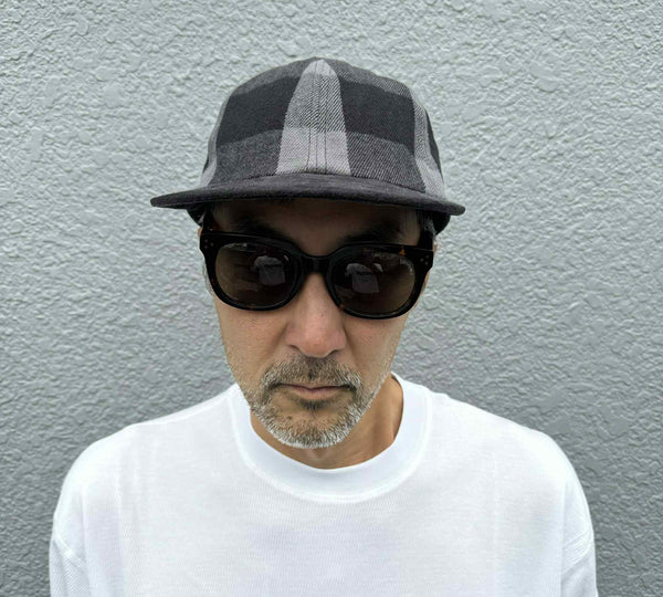 BIGMIKE - HEAVY FLANNEL CAP - BLACK x GRAY