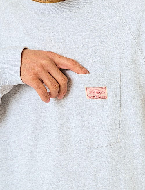 BIGMIKE - 10oz SUNGLASSES 3 POCKET LS TEE - ASH