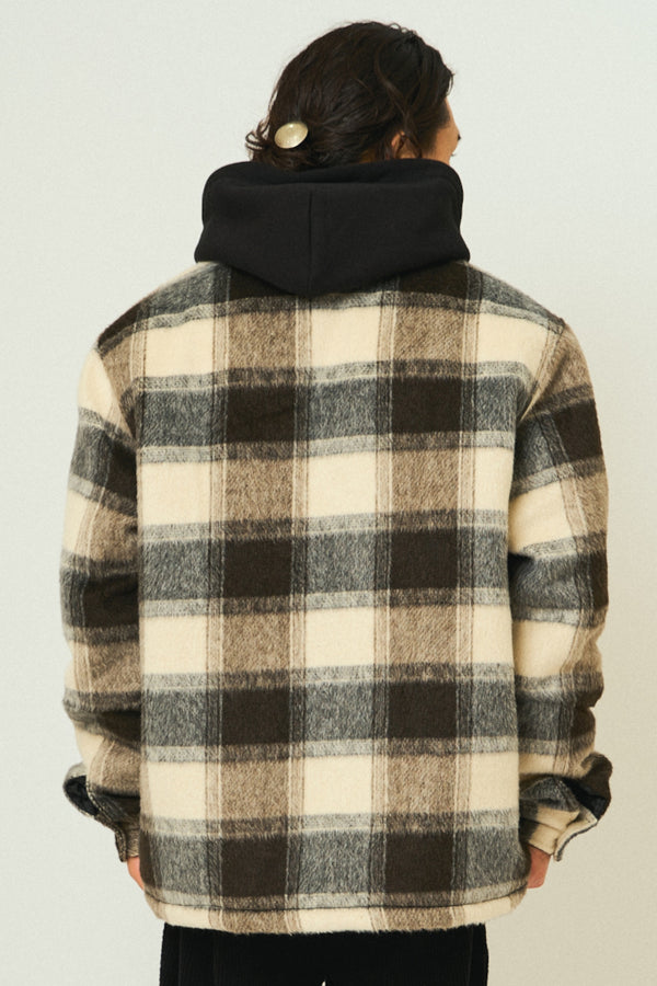 BIGMIKE - OMBRE ZIP QUILTED LINING JACKET - BLACK x OFF