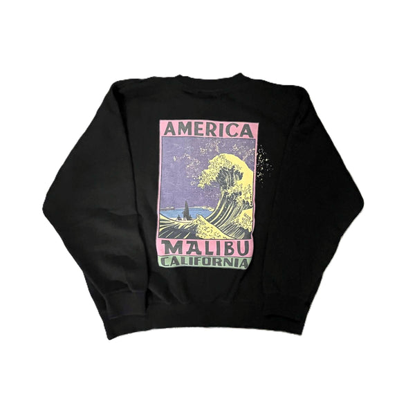 ILL ONE EIGHTY -AMERICAN WAVE SWEATSHIRT(LOOSE FIT) - BLACK