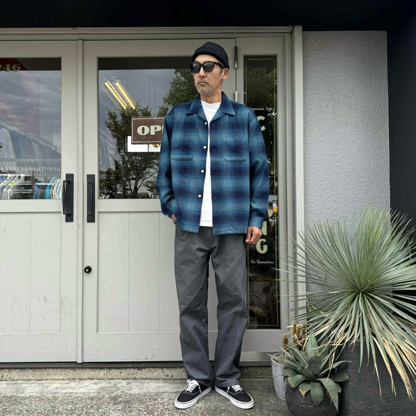 FIVE BROTHER - CHECK ONE-OP SHIRT - BLUE