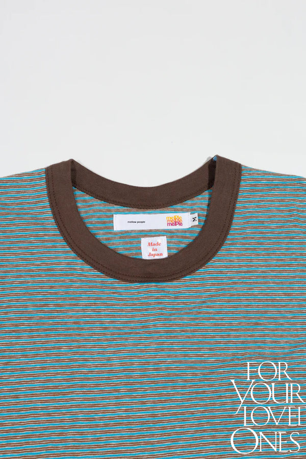melple - SEAVIEW RINGER S/S - TURQUOISE x BROWN