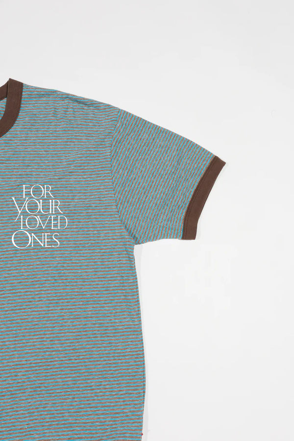 melple - SEAVIEW RINGER S/S - TURQUOISE x BROWN