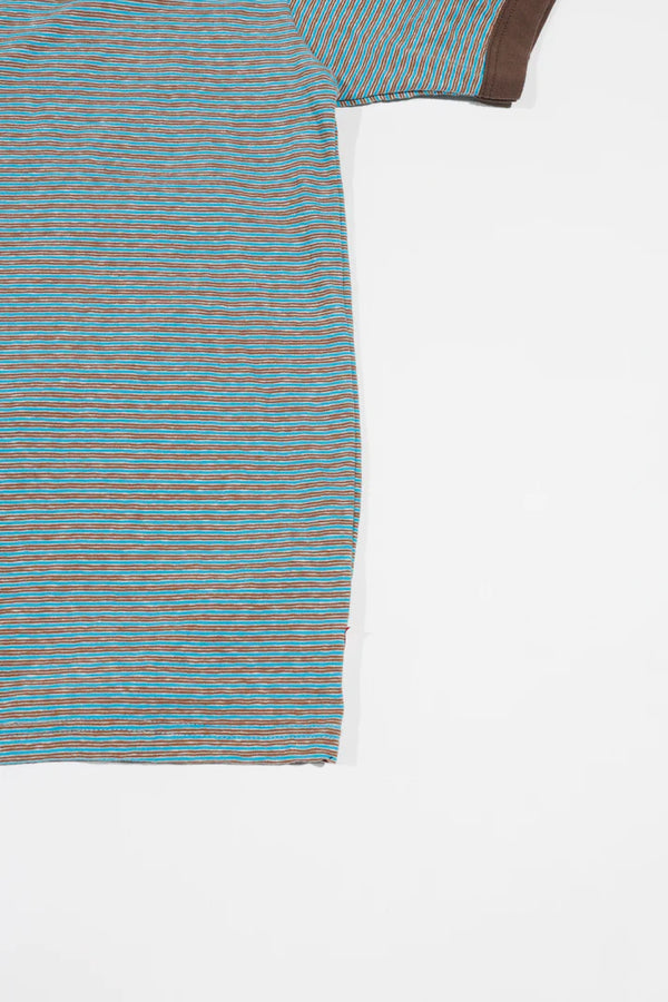 melple - SEAVIEW RINGER S/S - TURQUOISE x BROWN
