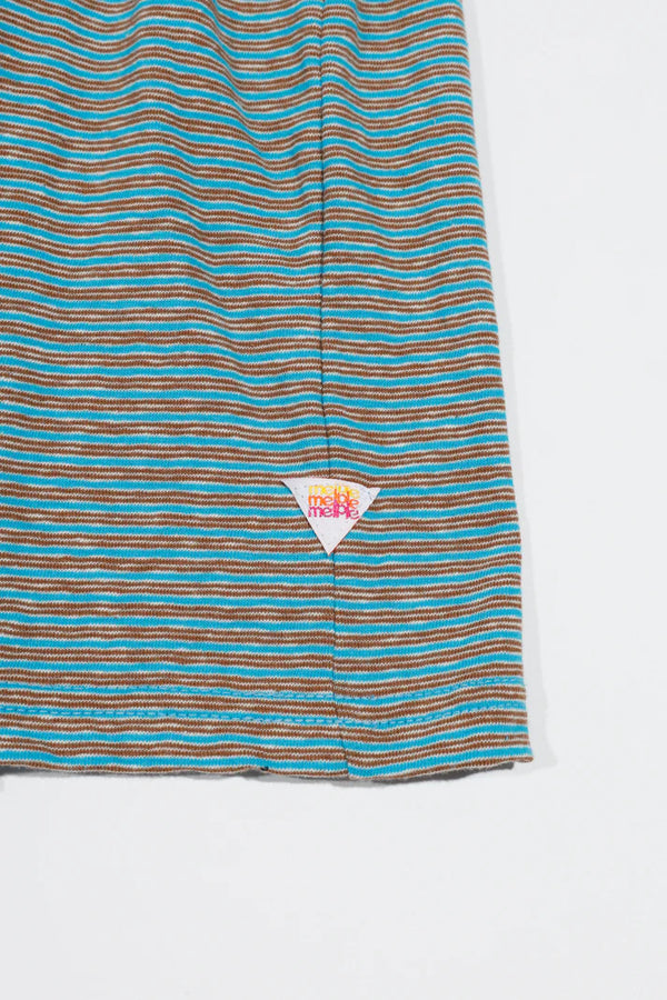 melple - SEAVIEW RINGER S/S - TURQUOISE x BROWN