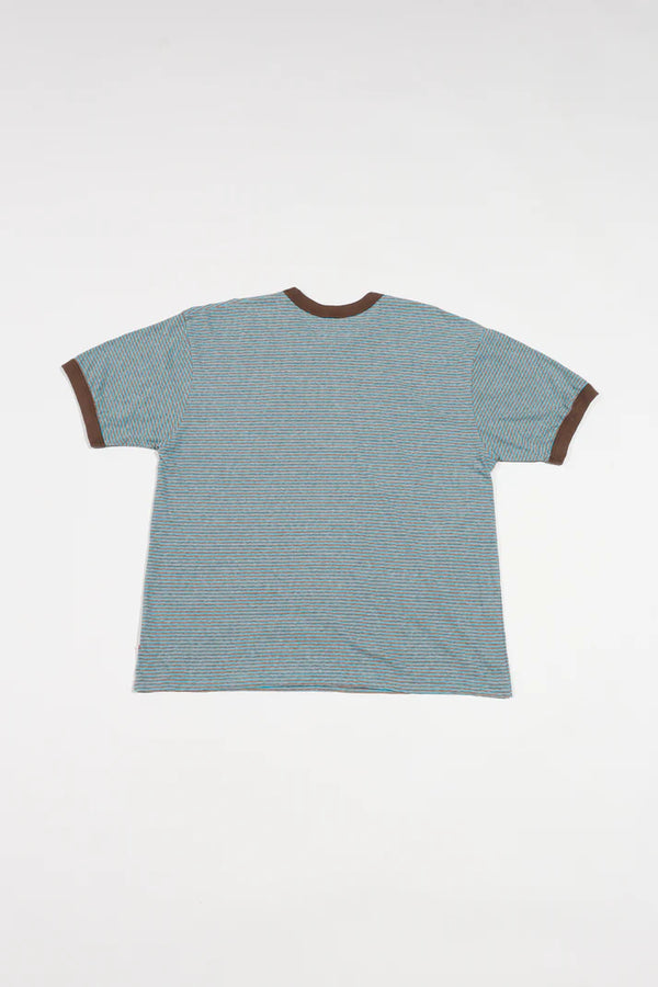 melple - SEAVIEW RINGER S/S - TURQUOISE x BROWN