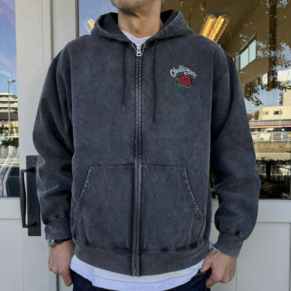 CHALLENGER - ROSE ZIP HOODIE - BLACK