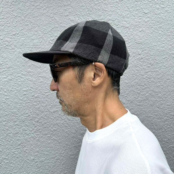 BIGMIKE - HEAVY FLANNEL CAP - BLACK x GRAY