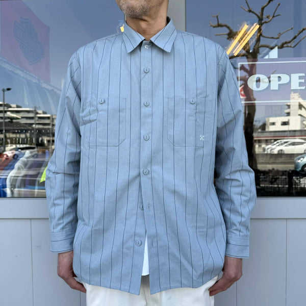 BLUCO - STANDARD WORK SHIRTS L/S STRIPE - L.GREEN