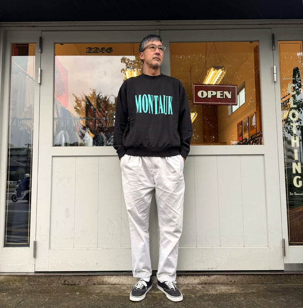 ILL ONE EIGHTY - "MONTAUK " CREW SWEAT SHIRT - BLACK
