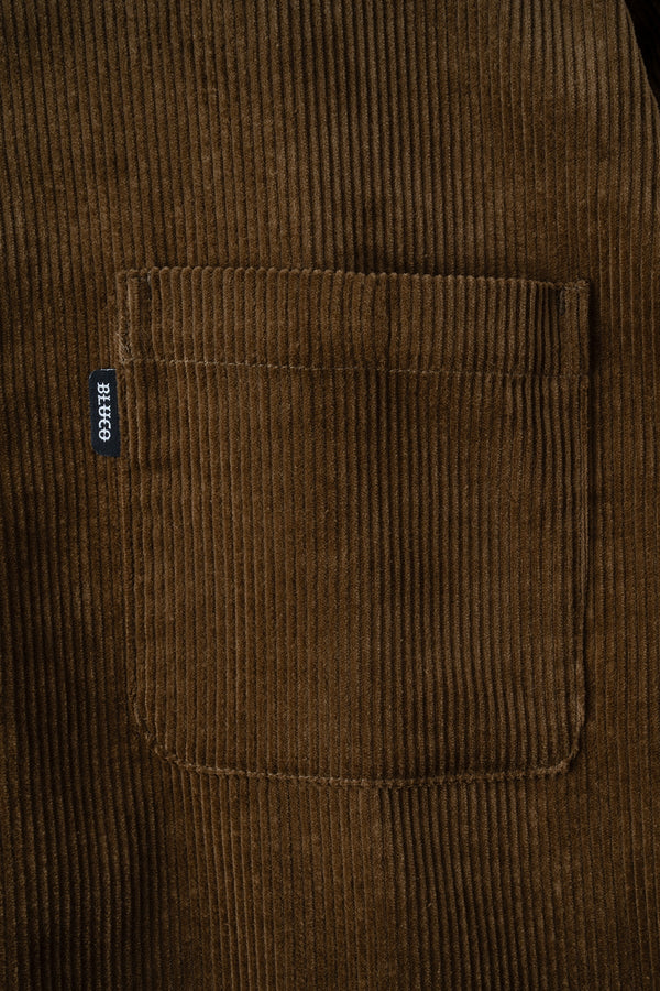 BLUCO - CORDUROY WORK SHIRT - OLIVE BROWN