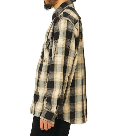 BIGMIKE - HEAVY FLANNNEL SHIRTS - OFF x MOCA x BLACK