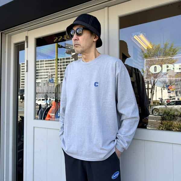 CHALLENGER - L/S PIGMENT C PATCH TEE - GRAY