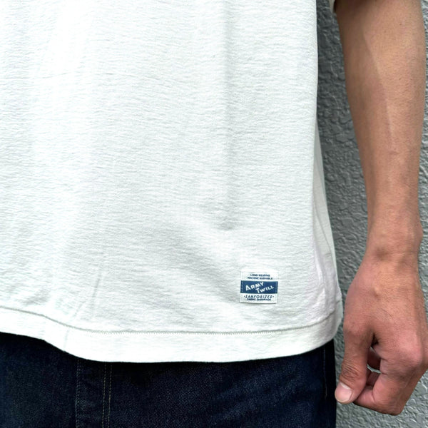 ARMY TWILL - BACK JERSEY HALF SLEEVE TEE - WHITE