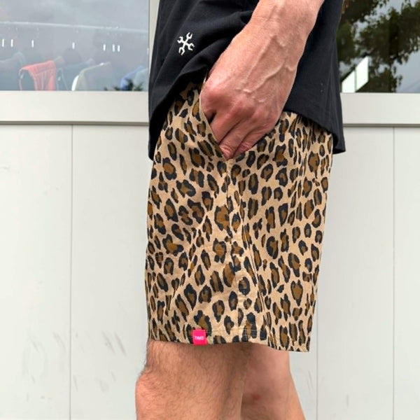 THE HARD MAN - LEOPARD SHORTS - BROWN