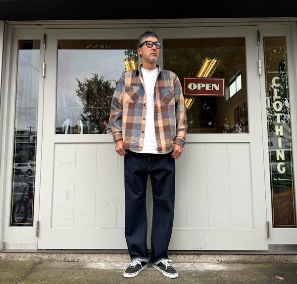 HOUSTON - VINTAGE AMERICAN CHECK VIYELLA SHIRT - BROWN