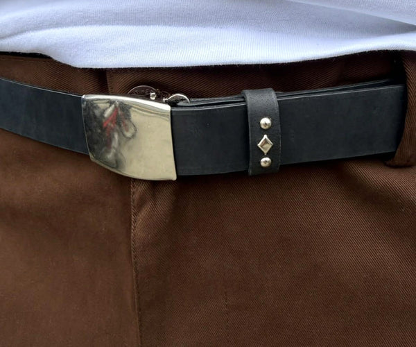 RADIALL - RHODES - LEATHER BELT/PLAIN - BLACK