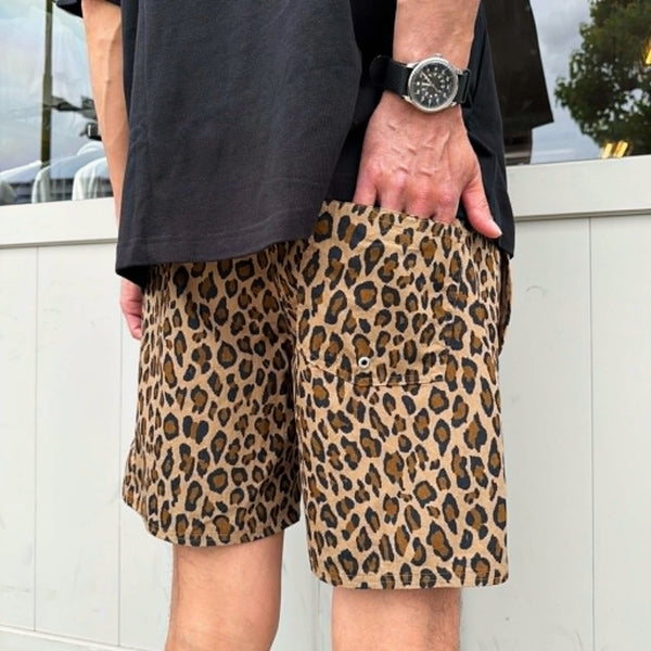 THE HARD MAN - LEOPARD SHORTS - BROWN