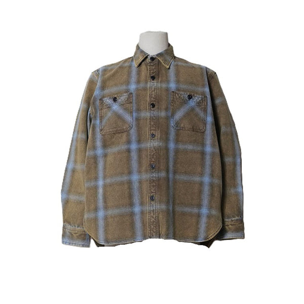 HOUSTON - VINTAGE OMBRE CHECK VIYELLA SHIRT - BROWN