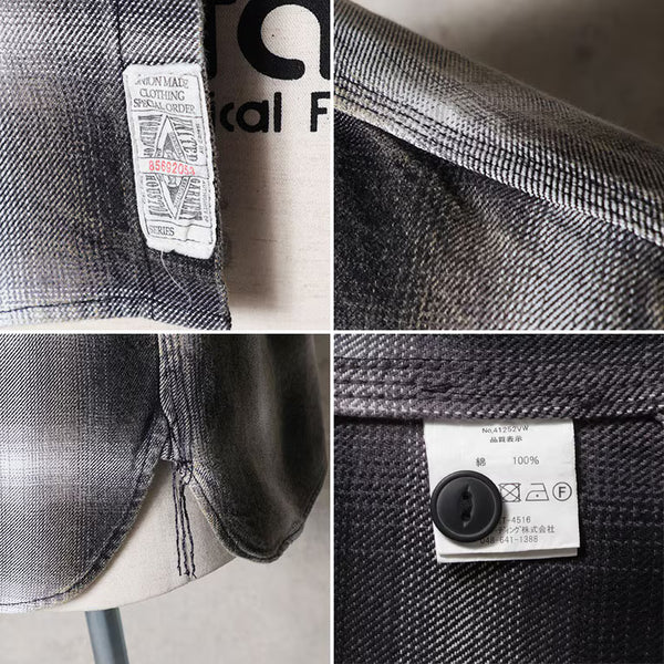 HOUSTON - VINTAGE OMBRE CHECK VIYELLA SHIRT - BLACK