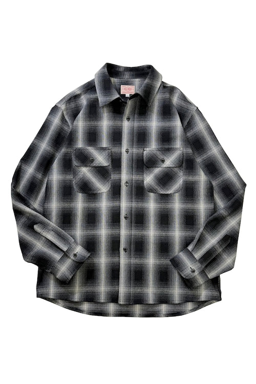 BIGMIKE - HEAVY FLANNNEL SHIRTS - BLACK x OFF