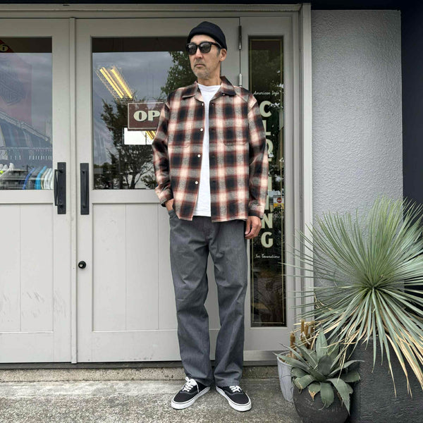 FIVE BROTHER - CHECK ONE-OP SHIRT - BROWN