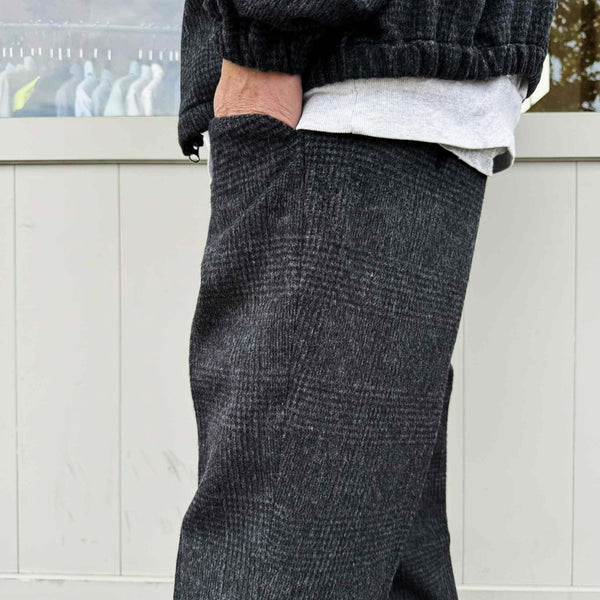 melple - FRANKLIN GLENCHECK FLARE PANTS - CHARCOAL