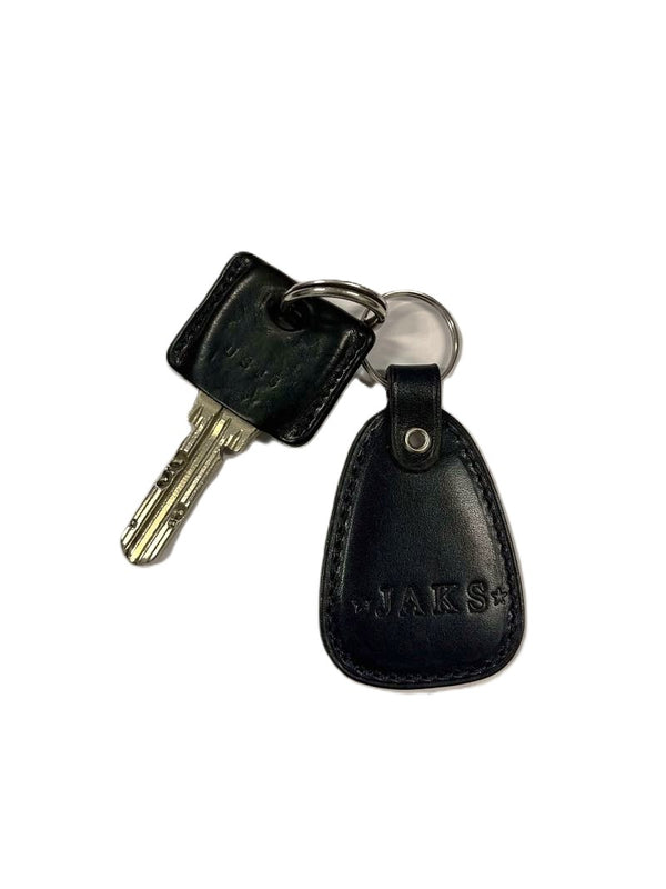 BLACK JAKS - LEATHER KEY TAG - DARK NAVY - 型押し