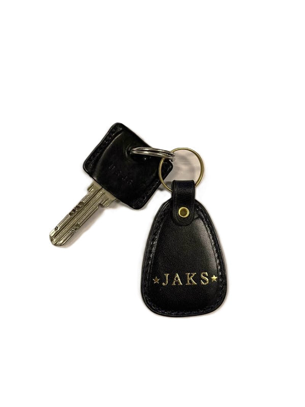 BLACK JAKS - LEATHER KEY TAG - DARK NAVY -GOLD